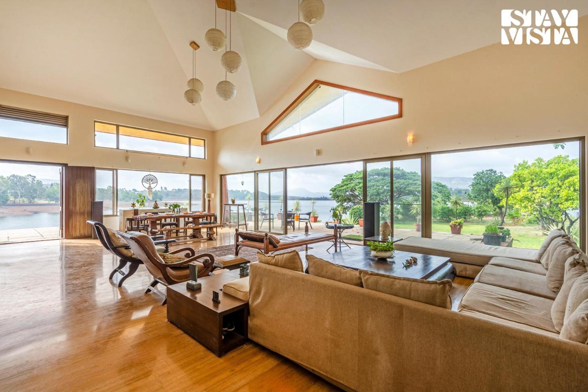 Stayvista At Three Shores With Lake View & Alfresco Dining Khamshet Dış mekan fotoğraf